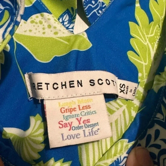 Gretchen Scott Jersey Fling Fantasy Ruffle Dress Pockets Lime Women’s XS - Picture 3 of 4